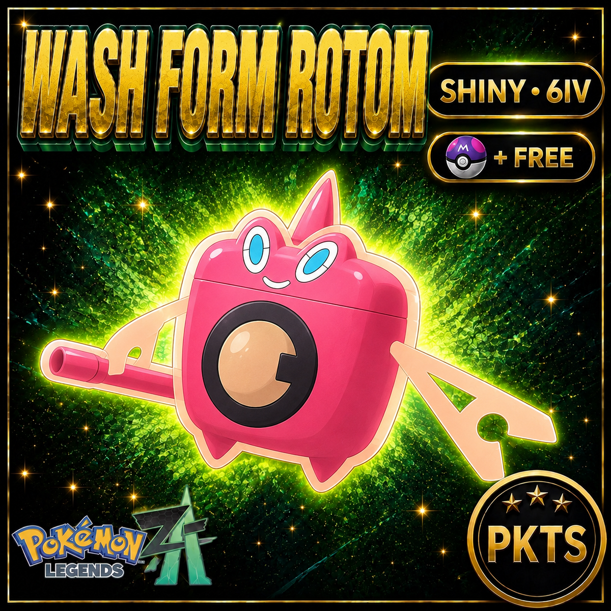 Shiny Wash Form Rotom — Pokémon Legends Z-A — PKTS product image