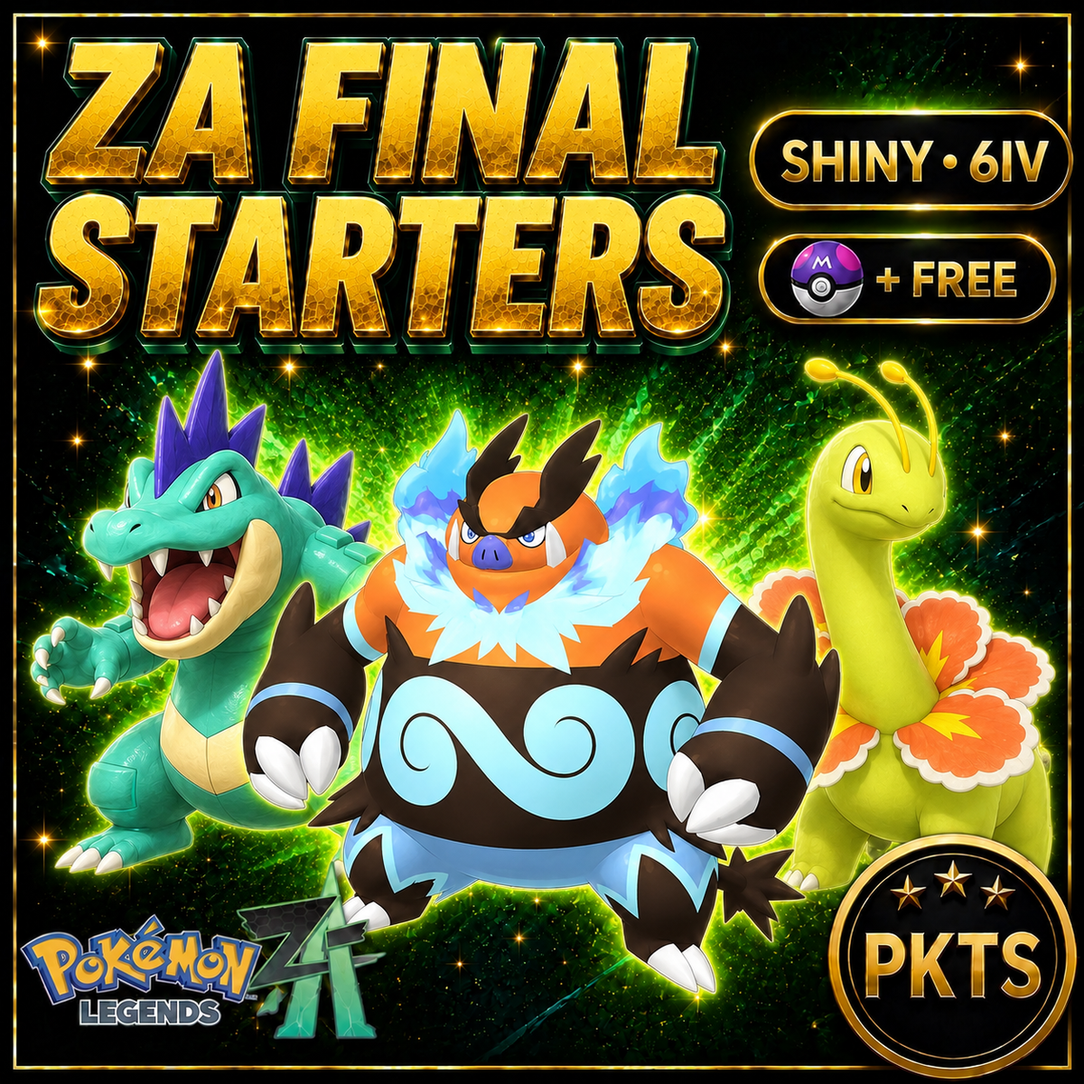 Shiny ZA Final Starters Pack — Pokémon Legends Z-A — PKTS product image