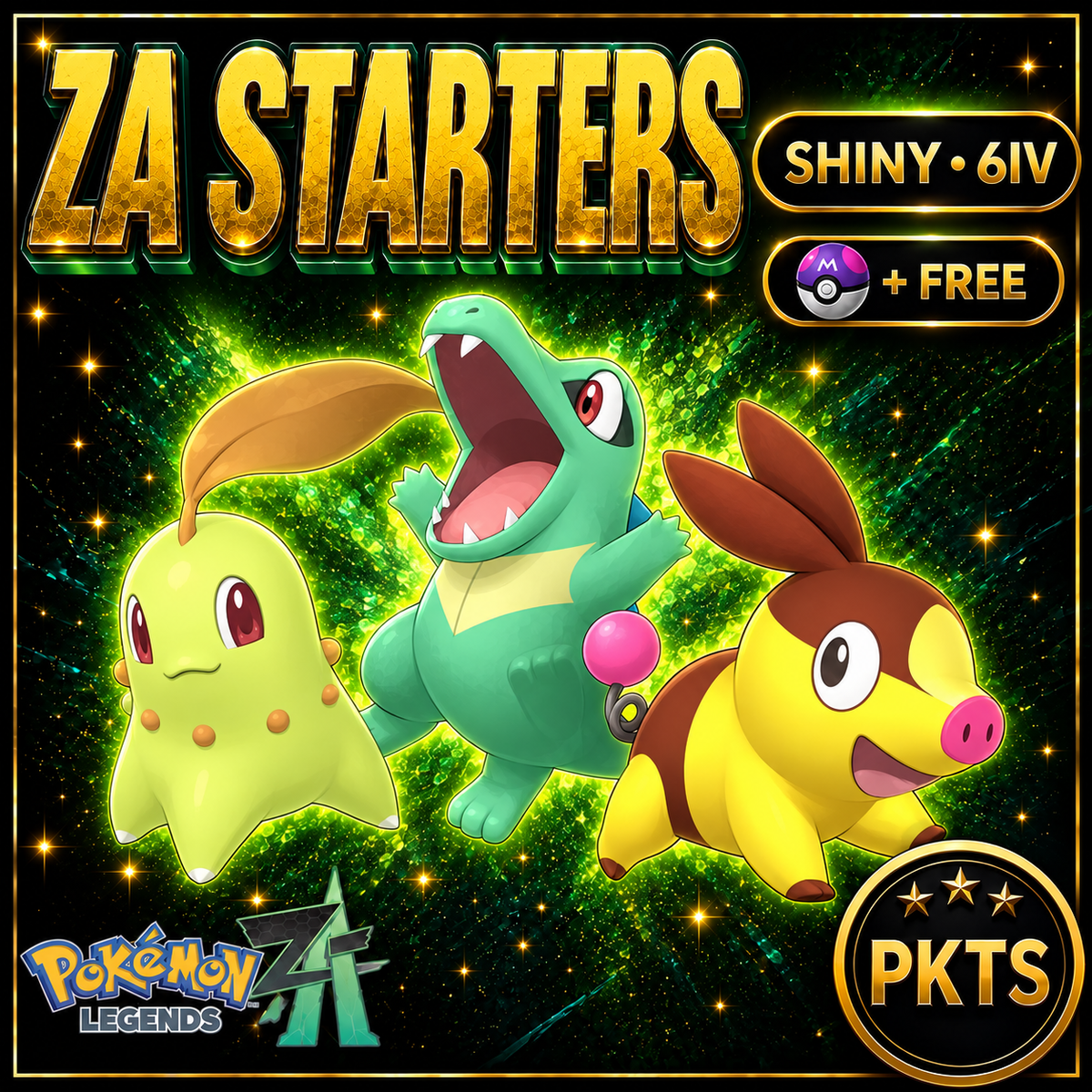Pokemon Za STARTER Pack Legends ZA Shiny 6IV Pokémon Legends ZA 6IV Competitive Battle Ready Any Held Item Mega Evolution Pokedex - Image 1