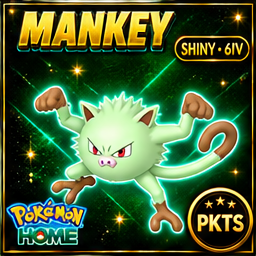 Shiny Mankey Pokémon HOME 6IV Competitive Battle Ready - Image 1