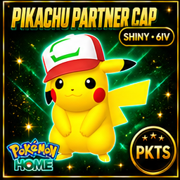 Shiny Pikachu Partner Cap Pokémon HOME 6IV Competitive Battle Ready - Image 1